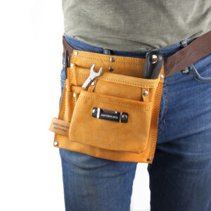Personalised Tool Belt - 6 Pocket Leather Gift for Handy Dads
