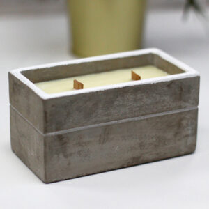 Double Wooden Wick Concrete Candle