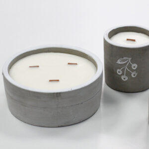 Patchouli and Dark Amber Candle - Soy Wax Wooden Wick Concrete