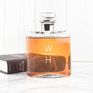 LSA Whiskey Decanter - Monogrammed Platinum Horizontal