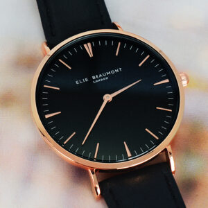 Elie Beaumont Personalised Black Vintage Watch