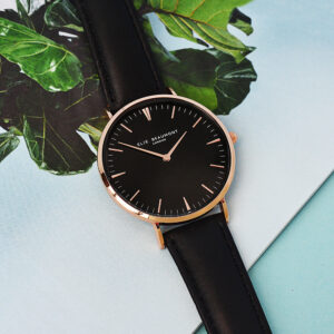 Elie Beaumont Personalised Ladies Vintage Watch in Black