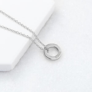 Personalised Ring Necklaces - Mini Ring Silver