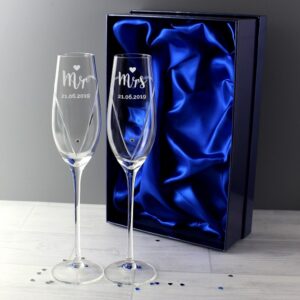Couples Champagne Glasses | Hand Cut Personalised Diamante