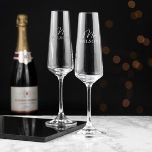 Stunning Couples Champagne Flutes - Elegant Mr and Mr