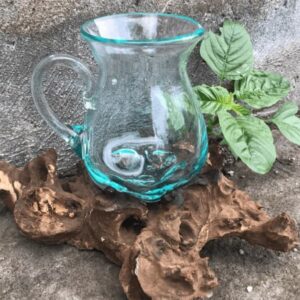 Molten Glass Water Jug - Hand Crafted Glass on Gamal Wood