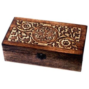 Wooden Aromatherapy Boxes - Hand-Carved Box for 24 Oils + Base Oil
