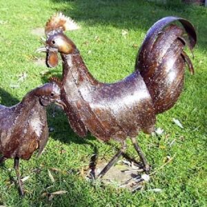 Fair Trade Cockerel Sculpture for the Garden
