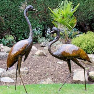 Crane Sculptures - Majestic Fairtrade Metal Garden Birds