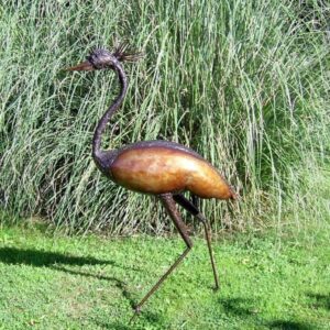Walking Crowned Crane - Crane Sculptures for the Garden