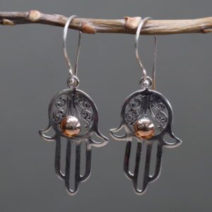 Gold & Silver Hamsa Earrings Handmade