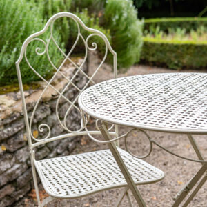Avalon Bistro Set - Cream Fold-Up Chair