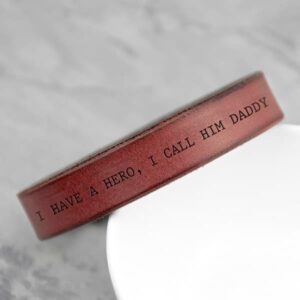 Personalised Mens Brown Leather Bracelet - Gift for Daddys