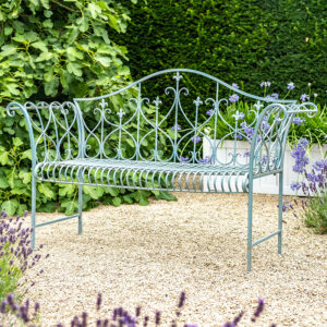 Vintage Garden Benches - Distressed Antique Style Blue