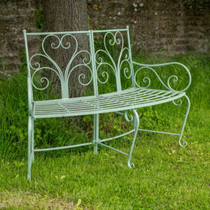 Curved Green Garden Bench | Elegant Curved Seating for Two