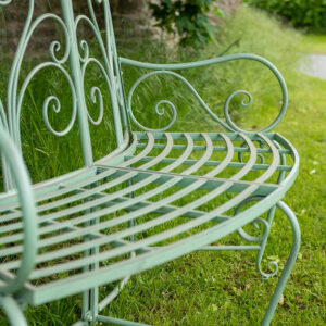 Green Curved Garden Bench by Ascalon