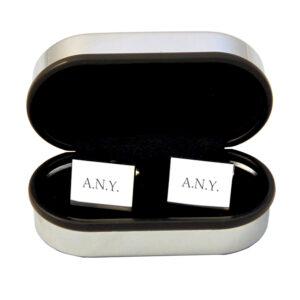 Personalised Rectangle Silver Cufflinks - Engraved Classic