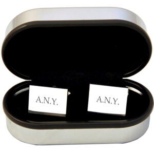 Personalised Rectangle Silver Cufflinks - Engraved Classic Touch