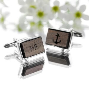 Sailing Wooden Rectangle Hobby Cufflinks