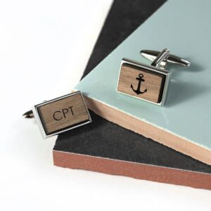 Wooden Rectangle Sailing Cufflinks