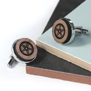 Wooden Round Hobby Cufflinks - Racing