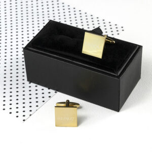 Elegant Personalised Gold Plated Cufflinks Gift Boxed