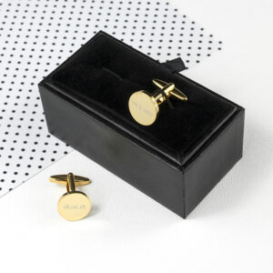 Engraved Gold Plated Cufflinks - GIft Boxed