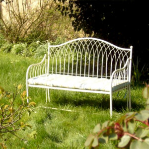 Hampton Garden Bench - Elegant Cream 2 Seater Graceful Design