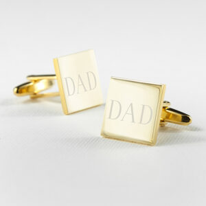 Personalised Gold Plated Cufflinks for Dad