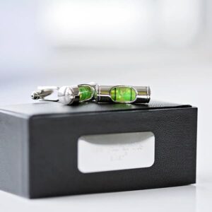 Gift for DIY Enthusiasts - Real Spirit Level Cufflinks in Engraved Box