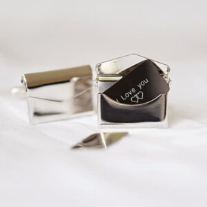 Unique Engraved Cufflinks - Secret Message Envelopes