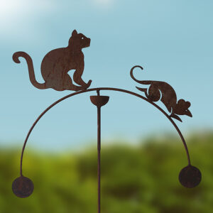 Cat Garden Decor - Poppy Forge Double Disc Balancing Wind Rocker