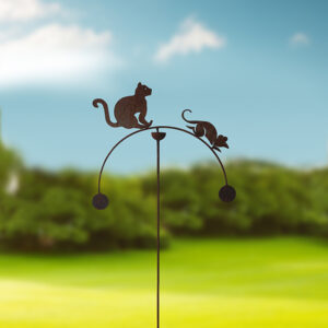 Cat Garden Decor - Poppy Forge Double Disc Balancing Wind Rockers