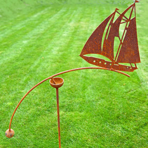 Nautical Garden Decor - Sailing Boat Single Ball Wind Rocker