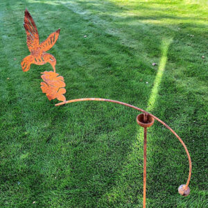 Poppy Forge Balancing Garden Stakes - Hummingbird