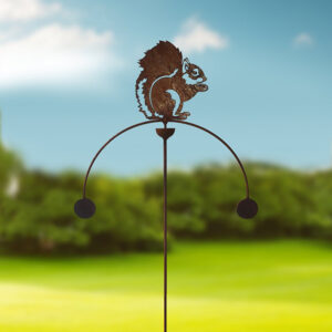 Garden Wind Spinners - Charming Squirrel Poppy Forge Double Disc