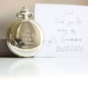 Handwritten Engraved Skeleton Pocket Watch - Roman Numerals