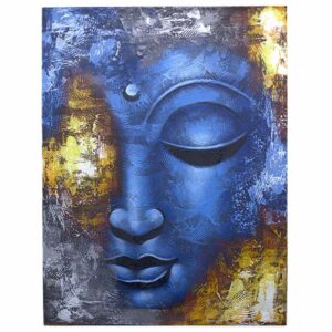 Buddha Acrylic Handpainted Art - Blue Abstract