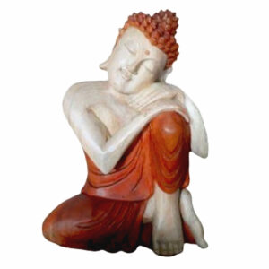 Hand Carved Buddha Sculpture | Serene 30cm Thinking Suar Wood