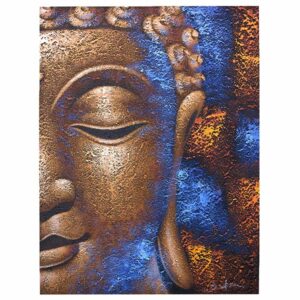 Copper Face Acrylic Buddha Handpainted Art