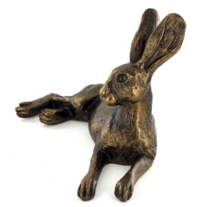 Country Hare Sculpture -Bluebell Bronze Effect Charmer by Harriet Glen