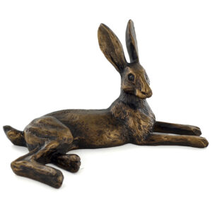 Country Hare Sculpture -Bluebell Bronze Effect by Harriet Glen