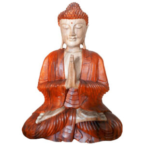 Hand Carved Buddha Statue | 60cm Welcome Pose Wooden Sculpture