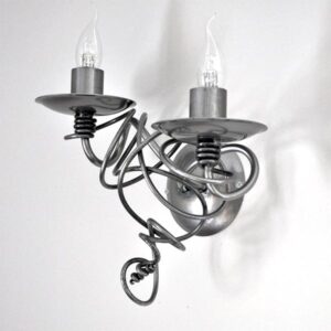 Electric Candle Wall Sconce -Hand Forged Tangle Steel Design