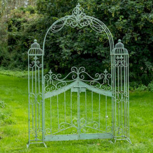 Antique Green Distressed Vintage Arch and Gates
