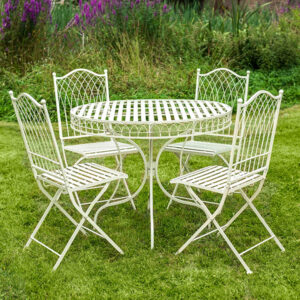 Hampton 5 Piece Bistro Set in Cream