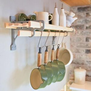 Kitchen Storage Racks | Traditional Wooden Laths & Cast Iron Brackets
