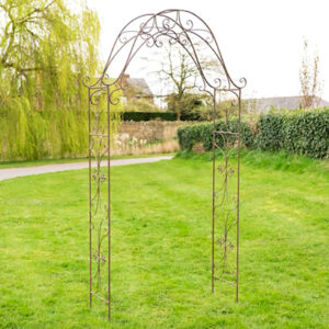 Fleur de Lys Garden Arch Charming Scrolled Rusty Arch by Ascalon