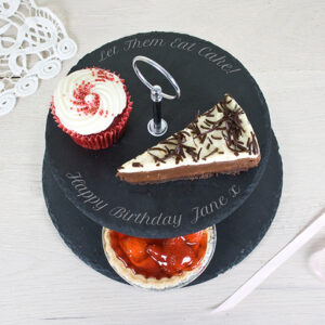 Personalised Slate Cake Stand - Double Tier