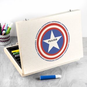 63 Piece Personalised Superhero Colouring Set